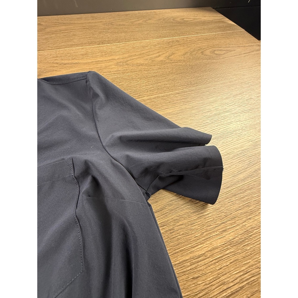 Athleta Women's Avenue Romper Navy Blue Size L TALL Button Front Collared - Picture 11 of 14